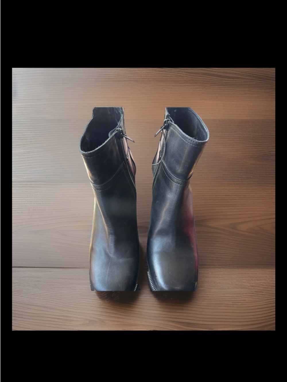 Coach and Four Black Leather Ankle Zip Booties